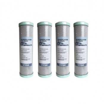 Repuesto Filtro Purificador De Agua Carbon Activo Pack X4
